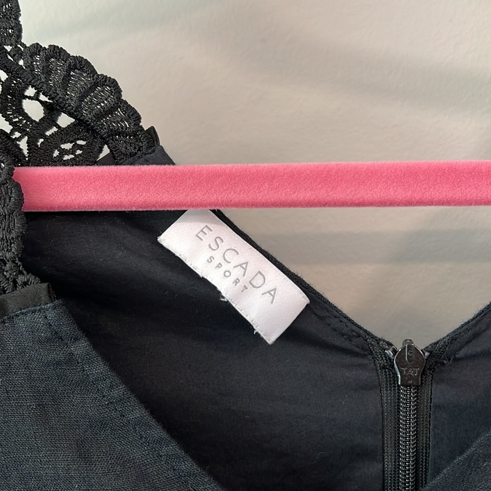 Escada Sport - see measurements, black linen lace dress - Picture 3 of 11